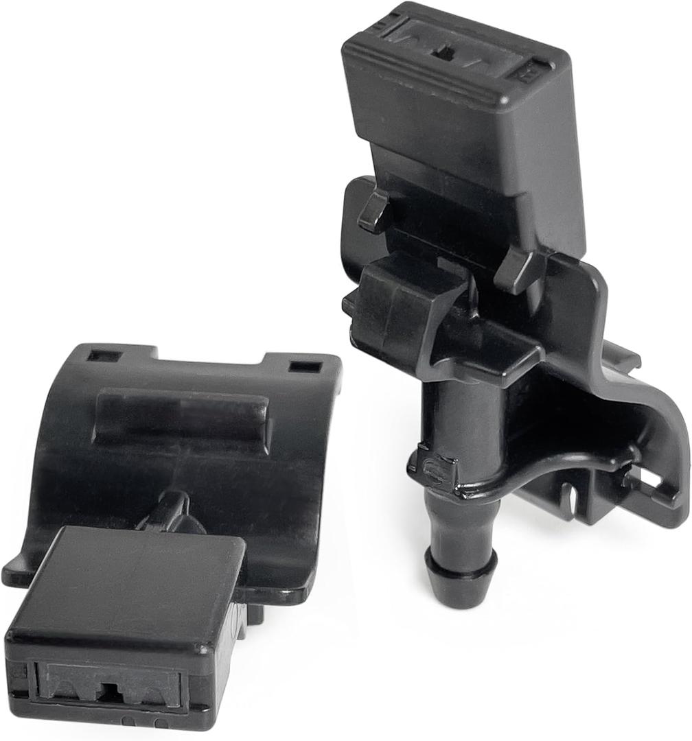 Click&Fit Front Windshield Washer Nozzles compatible with Toyota 2007-2023 Camry Corolla RAV4 Highlander Tundra, Lexus RX350 IS250 GX460  Wiper washer sprayers replaces 85381-12300, (Fan, 2 pcs)