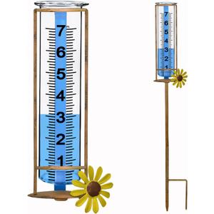 Rain Gauge Outdoor, Freeze Proof Rain Gauges Outdoors Best Rated,7" Capacity Detachable Rain Guage with Stake for Yard,Lawn & Garden,Large Clear Number and Scale Rain Measure Gauge,Rain Water Meter