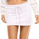 Danysu Stretchy Mini Skorts Low Waist Skirt with Shorts Side Slit 2026 Sports Daily Going Out Outfits, Size XS