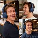 Bluetooth Headphones with Active Noise Cancelling (ANC), Wireless Over Ear Bluetooth Headsets with 35H Playtime, HiFi Stereo Foldable Headphones with Foam Ear Cups for Sports, Travel, Blue