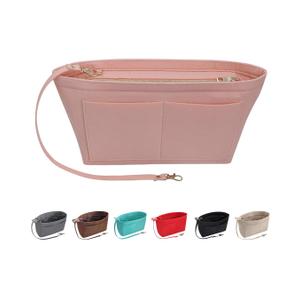 Soyizom Purse Organizer Insert Felt Purse Insert Bag Organizers Multi Pockets Tote Bag in Bag for Women,Pink-L