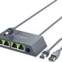 Starlink Gen3/Mini Ethernet Adapter with 4 RJ45 Ports,Multi Ports Starlink Ethernet Adapter with Wired External Network for Other Devices and Network Cable[4 Devices Networked Simultaneously]