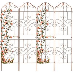 hogardeck 4 Packs 84 * 19 inch Metal Garden Trellis for Climbing Plants Outdoor,Heavy Duty,Coating Rustproof Trellis for Rose, Vegetable, Flowers, Expandable,Perfect for Training Climbing Plants