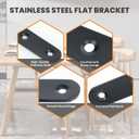 Alise 12-Inch Length Stainless Steel Strap Flat Bars Straight Brace Heavy Duty 4-mm Thick Brackets Mending Plates Repair Fixing Bracket,4 Pcs Matte Black Finish