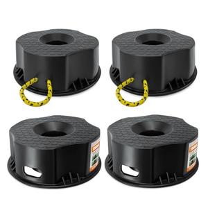 HOXWELL 4PCS RV Trailer Jack Block with Bag, Camper Stabilizer Blocks for Travel Trailer, Use for Any Tongue Jack, Post, Foot, 5th Wheels, Round or Square or Scissor Stabilizer