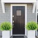 ZEOSTARO 12 Bundles Artificial Plants, Fake Boston Fern Greenery Outdoor UV Resistant No Fade Faux Plastic Plants Garden Porch Window Box Decorating