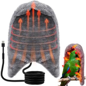 Dreyoo Snuggle Up Bird Cage Heater for Parrot and Small Birds,5V Low Voltage Heated Bird Perch with Constant Temperature Control & Anti Bite Line, Cozy Corner Warmer Blanket Cage Accessory(11.2" 7")