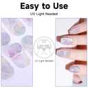 2 x Semi Cured Gel Nail Strips, 28 pcs Nail Gel Stickers Work with Any UV Lights, Long-Lasting Nail Wraps, Stick on Nails for women Easy to Apply & Remove