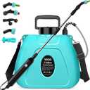2 Gallon Garden Sprayer, Weed Pump Sprayer with 5 Mist Nozzles, Retractable Wand & Adjustable Strap for Lawn, Yard & Plants