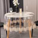 Clear Vinyl Tablecloth Protector Waterproof/Oil-Proof PVC Table Cloth Transparent Sheet Table Cover (90'' Round)