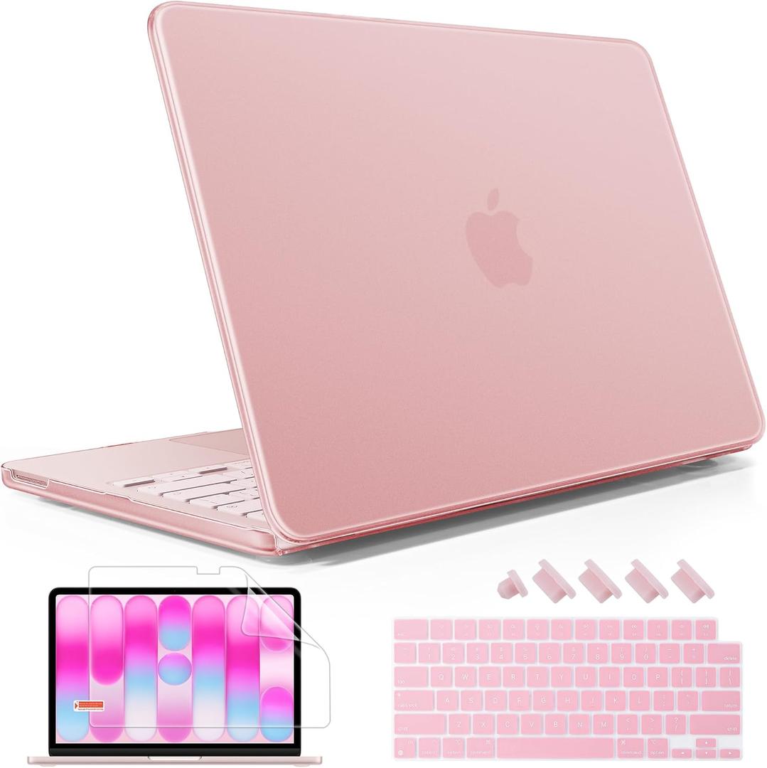 May Chen for MacBook Neo 13 inch Liquid Retina Display ((2026 Release A3404), Slim & Lightweight Protective Case with Screen Protector&Keyboard Cover&Dust Plug, Frosted Blush