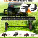 AugFir 48-Inch Tow Behind Dethatcher, Pull Behind Lawn Dethatcher with 20 Spring Steel Tines, Lawn Sweeper Garden Aerator Grass Tractor Rake, Adjustable Hitch Riding Lawn Mower Tractor Attachment
