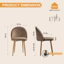 Dining Chairs Set of 2, Brown Velvet Upholstered, 19"W x 16"D x 31.3"H