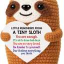 4 x MBL Inspirational College Graduation Gifts - Birthday Grad Gift for Kids College Students Teen, Motivational Inspirational Relaxation Cheer Stress Relief Crochet Sloth for Women Friends