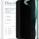Diacube For iPhone 16 Pro [Upgraded 27°] Privacy Screen Protector [2 PACK][High Touch Sensitivity][Anti-Spy PET Film][Easy Installation with Alignment Jig][Scratch Self-Healing]