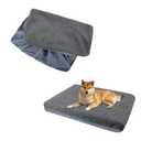 Dog Bed Covers,Waterproof Dog Bed Cover,Soft Plush Replacement Washable Dog Pillow Cover Pet Bed Cover,Removable Pet Dog Crate Pad Replacement Covers,Puppy Bed Cover for Dog Cat,Cover Only 36 x 27 x 6 inch, Grey