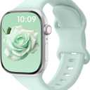 Patenting Sport Silicone Band Compatible with Apple Watch Bands 40mm 38mm 41mm 42mm 44mm 45mm 46mm 49mm Women Men, Waterproof Soft Wrist Strap for iWatch Series 11 10 9 8 7 6 5 4 3 2 1 SE Ultra 2 3 (Aquamarine Green(#New))