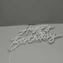 Happy Birthday Neon Sign for Wall Decor, LED Happy Birthday Light Up Sign, USB Powered Dimmable Neon Light for Birthday Party Decorations Backdrop, White (17 x 12 inch)