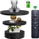 JAYEGT 3 in1 Motorized Rotating Display Stand with 5.74 /7.08/ 8.66 inch Replacement CoverMax 22lbs Load360 Electronic Turntable for Photography Products (3 in1 / Black/ With Remote controller)