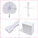 60 Pcs White Paper Fans,Foldable Handheld Fans for Women,Round Wedding Decorative Folding Hand Fan for Bridal Guest Church Party Favors Dancing Birthday DIY