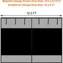 Sunolga 10x8 Ft Privacy Garage Door Screen for 1-Car Garage, Heavy Duty Magnetic Screen Door with Strong Magnets and Strapping Tapes, Hands-Free Mesh for Patio and Porch, Black