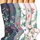 Bluemaple 6 Pack Copper Compression Socks for Women and Men Circulation-Best Support for Medical, Running,Nursing,Athletic