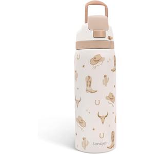 Cowgirl Insulated Stainless Steel Water Bottle with Straw for Sports and Travel, 32oz, Gifts for Women Girls Friends Teens Birthday Christmas