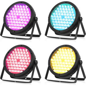 BETOPPER Stage Lighting 120W Par Light RGBW 4-in-1 Stage Lights, DJ Light DMX for Concert and Events,4 Packs