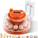 VEVOR 12 Egg Incubator, Automatic Egg Turner with LED Candler, Temperature & Humidity Control, 360 View Clear Window, Poultry Eggs Incubator for Home Farm, Hatching Chicks Ducks Goose Quail
