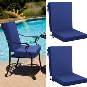 No Brand Outdoor Chair Cushions Cover Navy 2 Pcs 20 x 40 x 3 In Blue