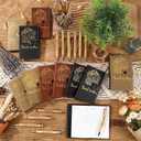 Tenceur 12 Sets Social Worker Appreciation Gifts Bulk Thank You Graduation Gifts for MSW BSW DSW A6 PU Leather Inspirational Notebook with Bamboo Pen Office Supplies (Stylish Style,Mix Color)