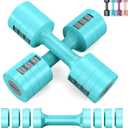 EAST MOUNT Adjustable Dumbbells 5 lb Dumbbells Set of 2 / Pair 10 lb Total Free Weights 6 in 1 Women Hand Weights for Home,Office,Gym Exercise Training 2lb 3lb 4lb 5lb Fast Adjust (Blue)