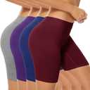POKARLA 4 Pack Women's Cotton Underwear Boxer Shorts Anti Chafing Bike Shorts Boyshorts Panties Regular & Plus Size(X-Large)