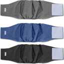 Teamoy 3pcs Reusable Wrap Diapers for Male Dogs, Washable Puppy Belly Band (2XL, 29"-34" Waist, Black+ Gray+ Blue)