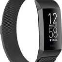 ZWGKKYGYH Bands Compatible with Fitbit Charge 4 and Charge 3 for Women Men, Stainless Steel Metal Mesh Magnetic Band Replacement Accessories Bracelet Strap with Unique Magnet Lock, Black Small (Small: 5.5" - 7.9")