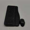 Wireless Keyboard and Mouse Combo  Ergonomic Wave Key, Built-in Leather Soft Palm Rest, 2.4G Full Size, 8 Hotkeys, 6-Button Mouse with 4-Level DPI, Dual USB-A/USB-C, Windows & macOS Compatible