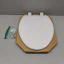 Mayfair Linden Slow Close Toilet Seat, Non Slip Heavy Duty Wood, Easy Install, Elongated, White