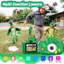 goopow Kids Selfie Camera Toys for Girls Age 3-9, Digital Video Camera Toy with Protective Cover,Christmas Birthday Festival Gifts for 3-9 Year Old Girls Boys- 32GB SD Card Included (Green-H25)