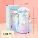 Cinnamoroll White Stainless Steel Insulated Water Bottle (Straw) with Strap 600ml