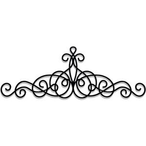 Zhengmy 15.7 x 5.5 Inch Rustic Metal Scroll Wall Art Decor Black Wrought Iron Wall Decor for Home Living Room Bedroom Doorway Over Bed/TV Long Narrow Hanging Ornaments