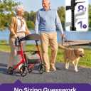 KEKOY Rollator Walkers for Seniors with Seat, 400 lb Foldable Walker - Red