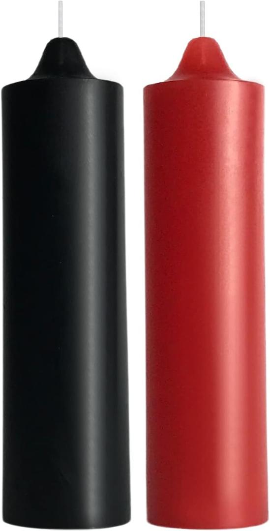 Low Temperature Candles, Wax Play Candles, Romantic Dripping Candle for Valentines, Couples, Weddings, Home Decor-2Pack, Black and Red