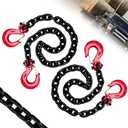 5/16" Trailer Safety Chains G80 Tow Chains with G70 Clevis Safety Hooks|36" Heavy Duty 4900 lbs Safety Working Load 17000 lbs Break Strength Transport Chains |Truck Binding Chains (2 Pack EP Black)