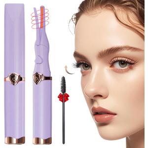 Heated Eyelash Curler - Fast Heat up in 8s - 3 Heat Modes with USB Rechargeable - Electric Eyelash Curler - Natural Curling 24 Hours Long Lasting - Anti-Burn Eyelid, Purple