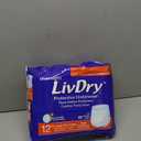 LivDry Adult XXL Incontinence Underwear, Overnight Comfort Absorbency, Leak Protection, XX-Large, 12-Pack