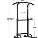Power Tower for Home Gym, Pull Up and Dip Station - Adjustable Freestanding Chin Up Bar with 300 Lbs Capacity | Multi-Function Workout Machine for Calisthenics, Strength Training