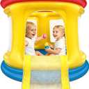 Bounce House,Ball Pit for Toddlers,Inflatable Bouncy House with Pump,Indoor&Outdoor Baby Bouncer with Safety Net,30 Pit Ball,Small Bubble Bounce House for 2 Toddlers 1-3