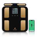 EILISON Highly Advance 2-in-1 Digital & Analog Weighing Scale for Body Weight-400lbs, 4 High Precison GX Sensor Accurate, Thick Tempered Glass, Extra Large Display (red) (8 Electrode Black)