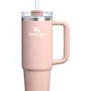 STANLEY Quencher H2.0 Tumbler with Handle and Straw 40 oz | Flowstate 3-Position Lid | Cup Holder Compatible for Travel | Insulated Stainless Steel Cup | BPA-Free | Peach Whip Gloss