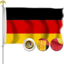Germany Flag 3x5 Outdoor - Embroidered Design Heavy Duty 210D Polyester Germany Flag with Sewn Stripes, Brass Grommets